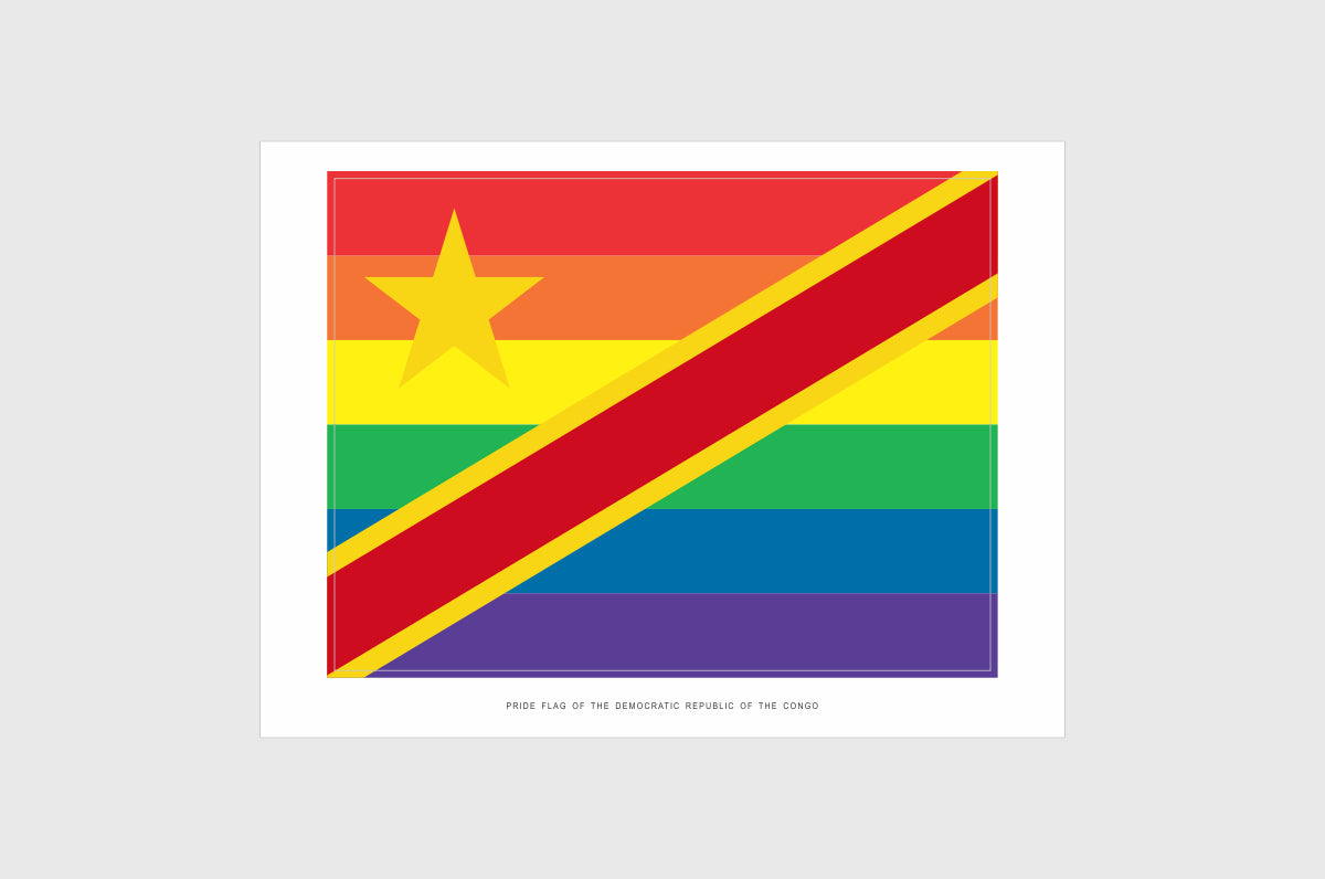 DR Congo LGBTQ Pride Flag Stickers, Democratic Republic of Congo