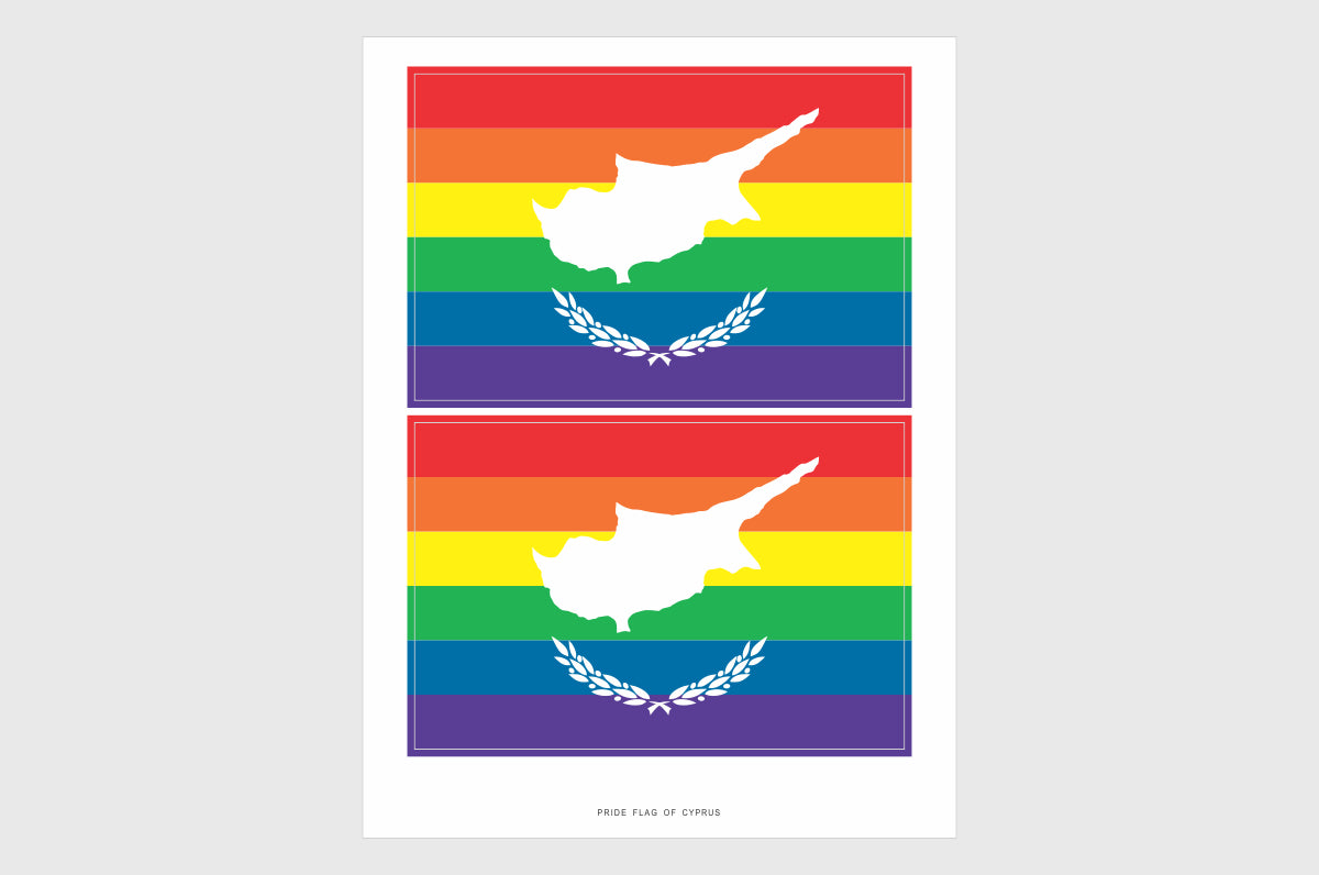 Cyprus LGBTQ Pride Flag Stickers