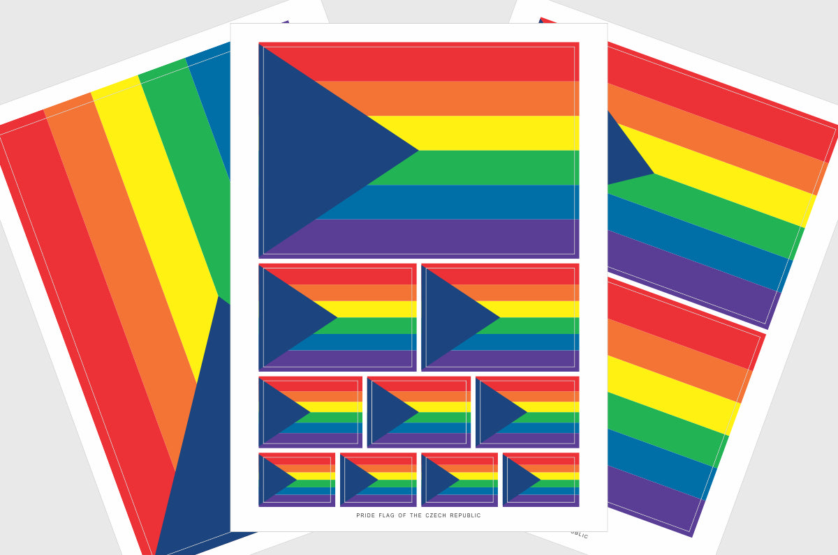 Czech Republic LGBTQ Pride Flag Stickers