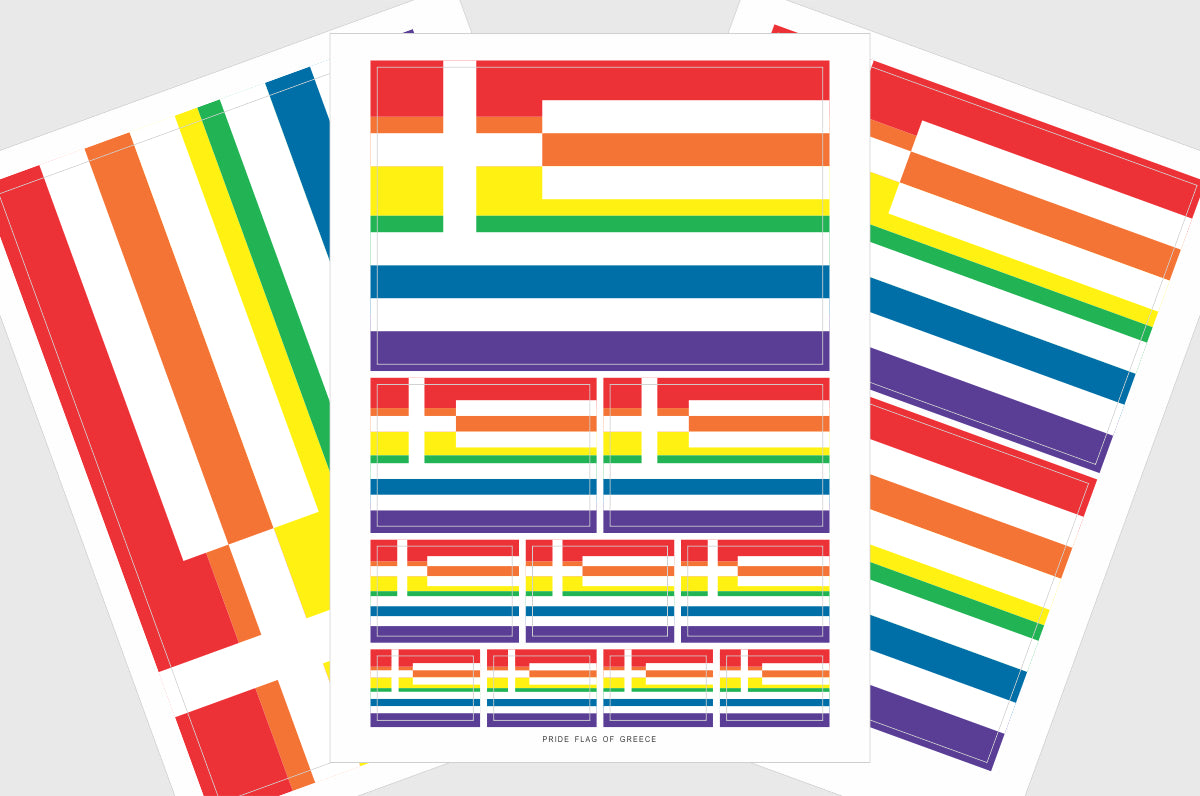 Greece LGBTQ Pride Flag Stickers