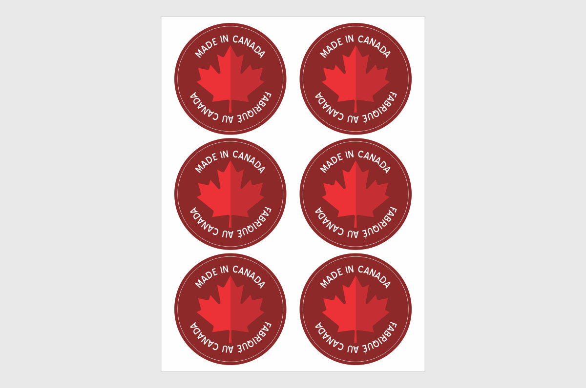 Canada | Made In Canada Stickers | Canadian Stickers With Made In Canada Text.