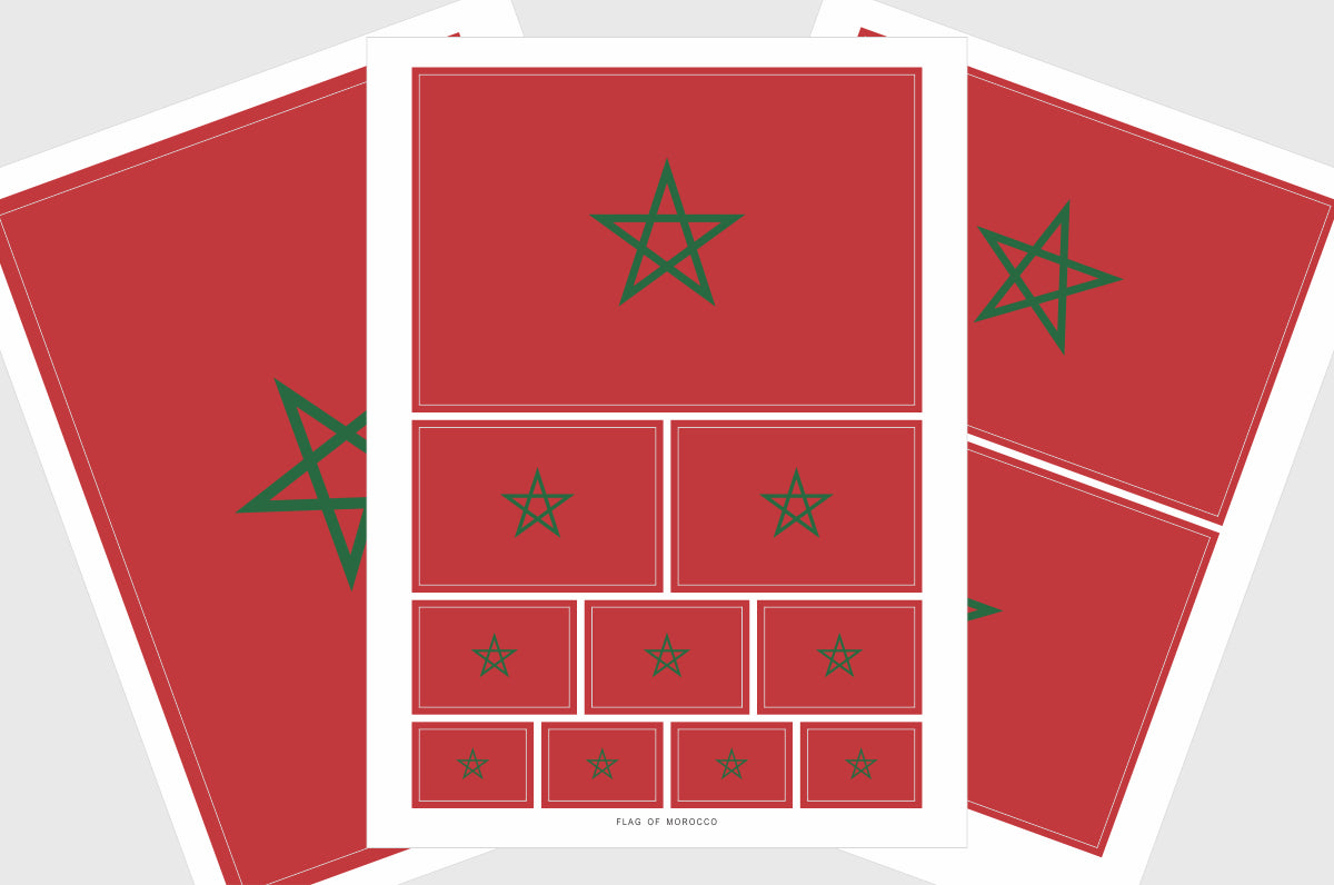 Morocco Flag Stickers