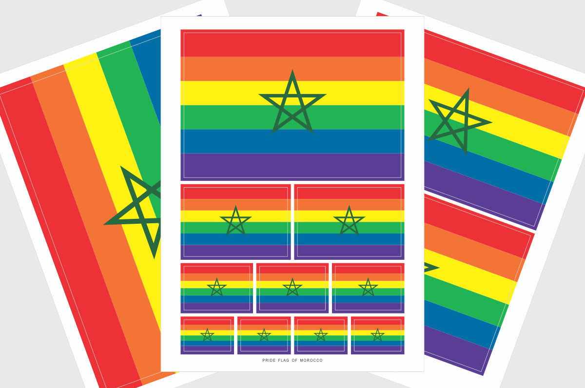 Morocco LGBTQ Pride Flag Stickers