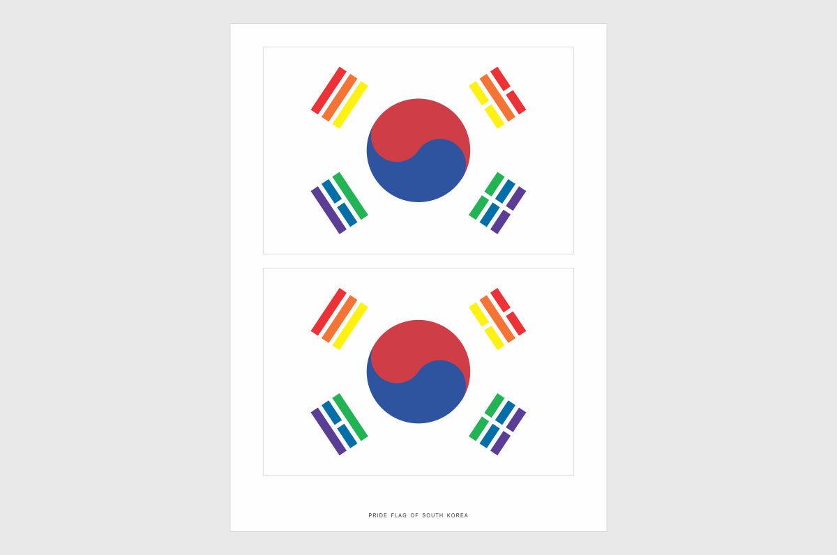 South Korea LGBTQ Pride Flag Stickers