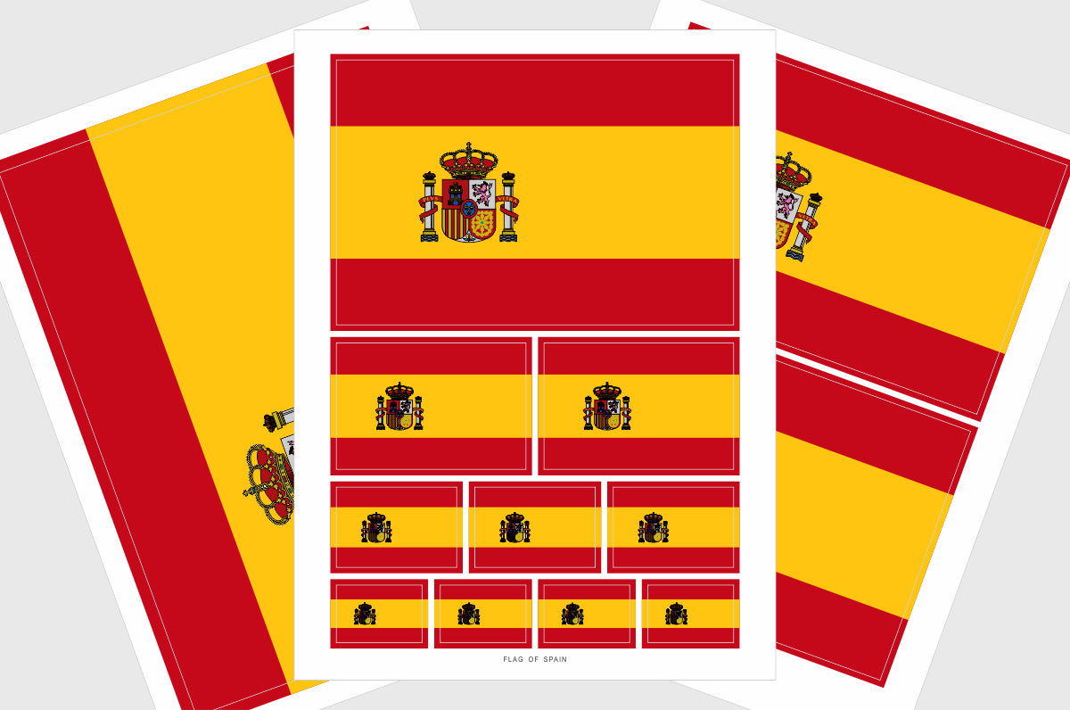 variety of spanish flag stickers