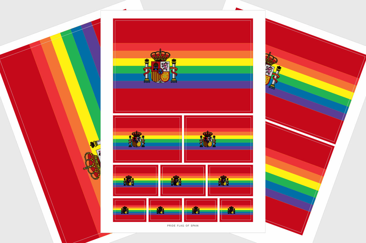 variety of spanish lgbtq flag stickers