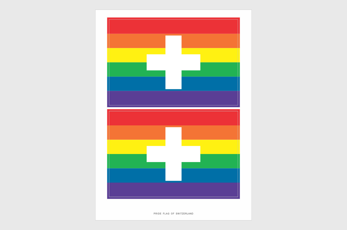 Switzerland LGBTQ Pride Flag Stickers