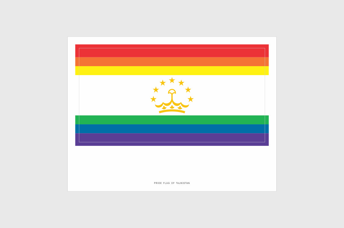 Tajikistan LGBTQ Pride Flag Stickers