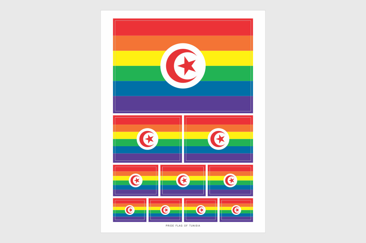Tunisia LGBTQ Pride Flag Stickers