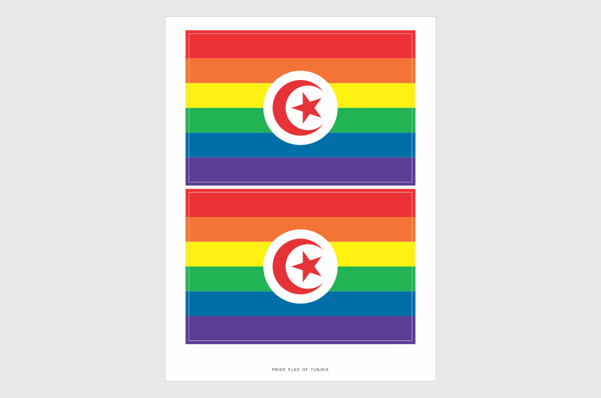 Tunisia LGBTQ Pride Flag Stickers