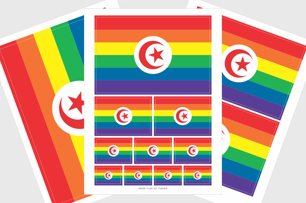Tunisia LGBTQ Pride Flag Stickers