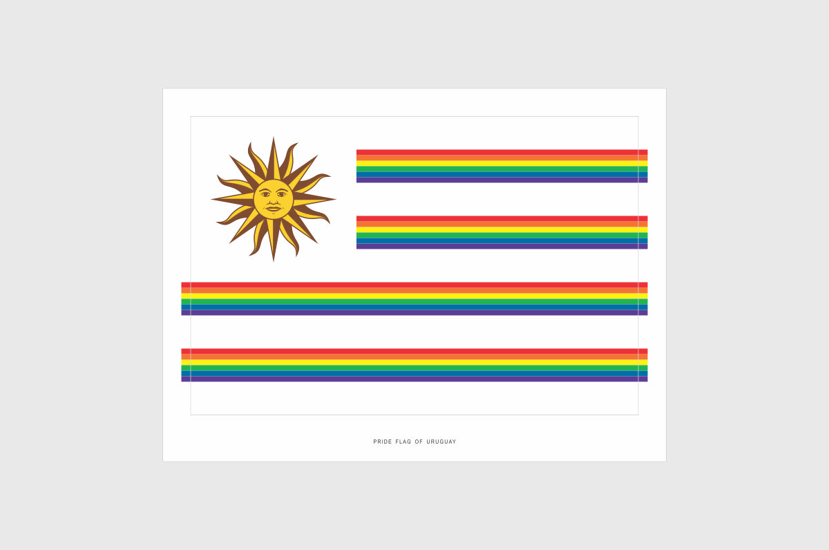 Uruguay LGBTQ Pride Flag Stickers