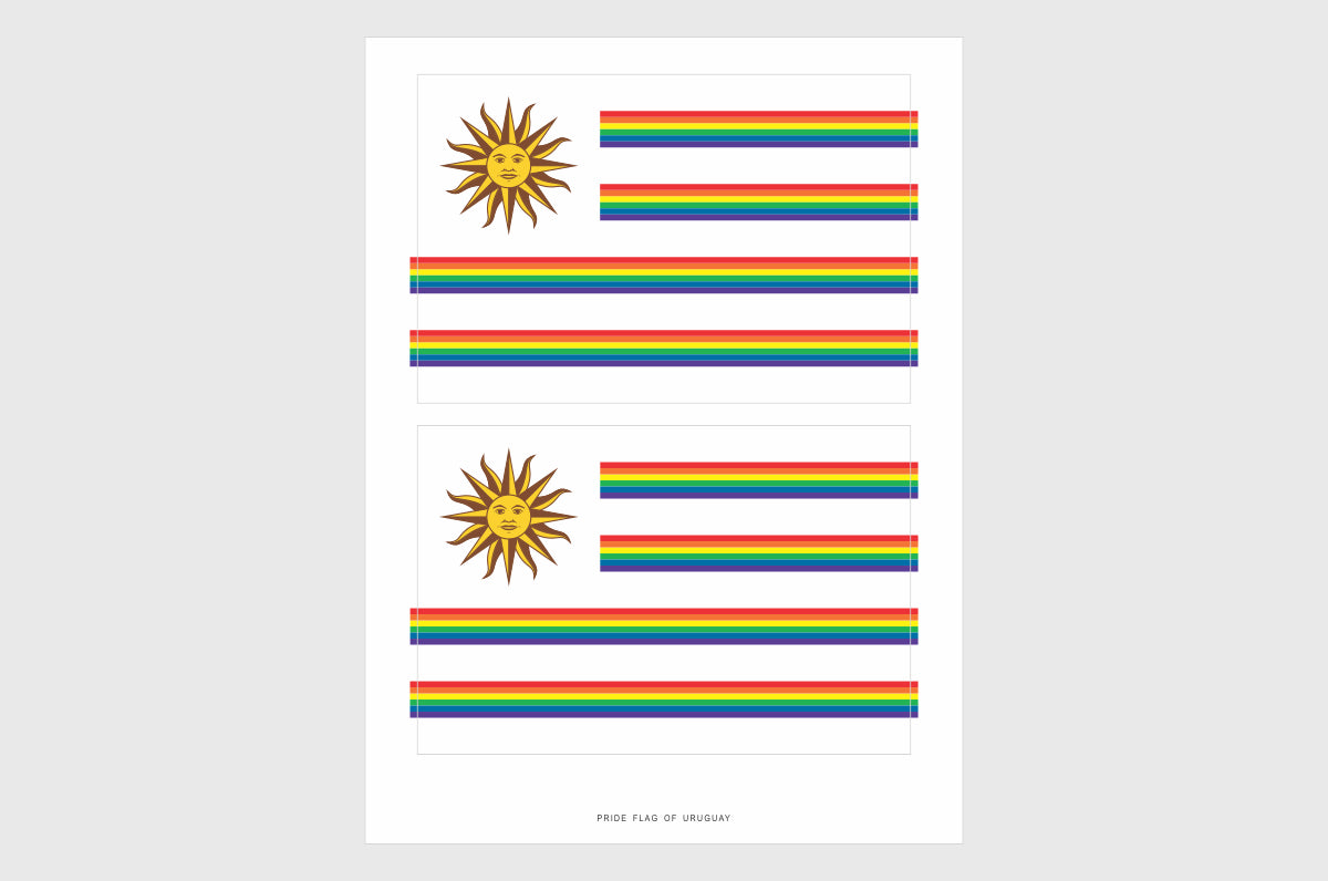 Uruguay LGBTQ Pride Flag Stickers