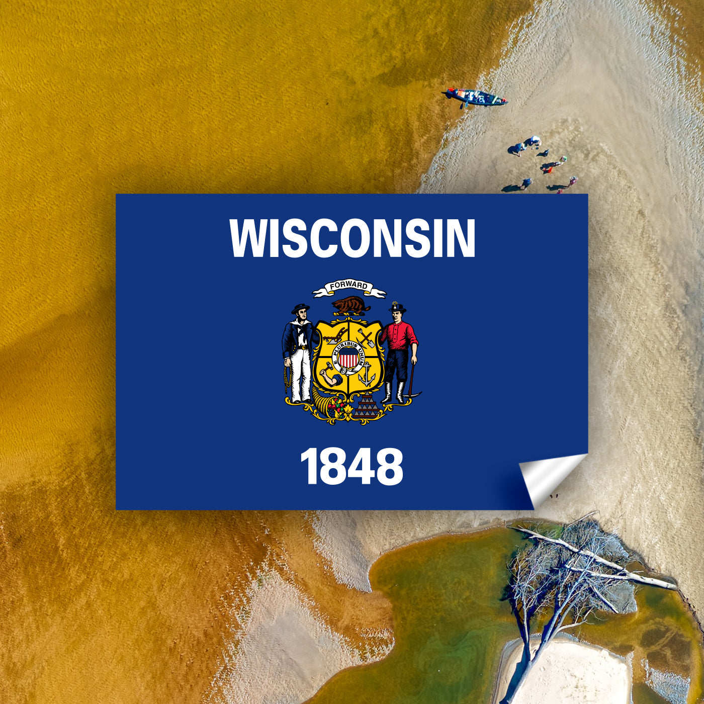 Wisconsin Flag Stickers