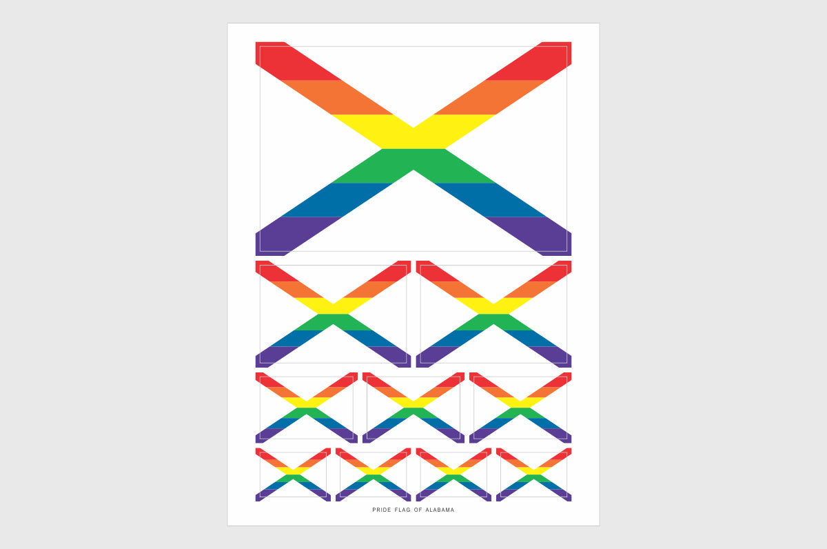 Alabama LGBTQ Pride Flag Stickers