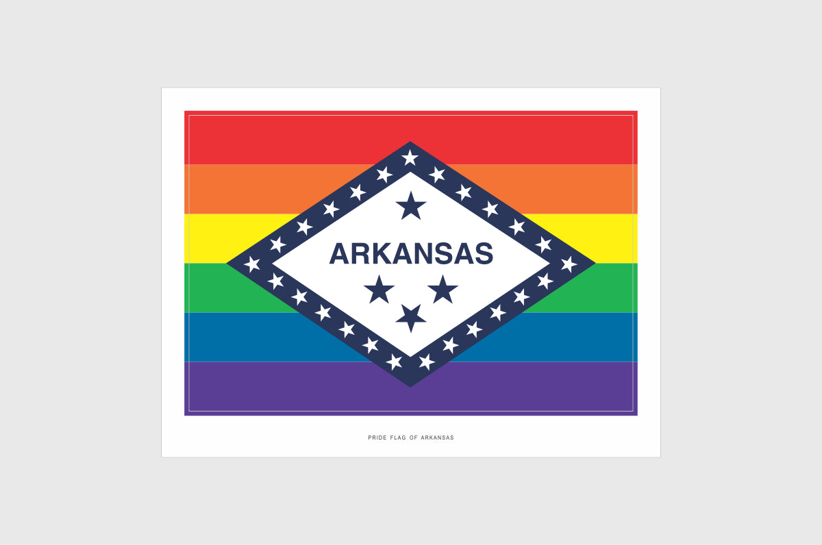 Arkansas LGBTQ Pride Flag Stickers