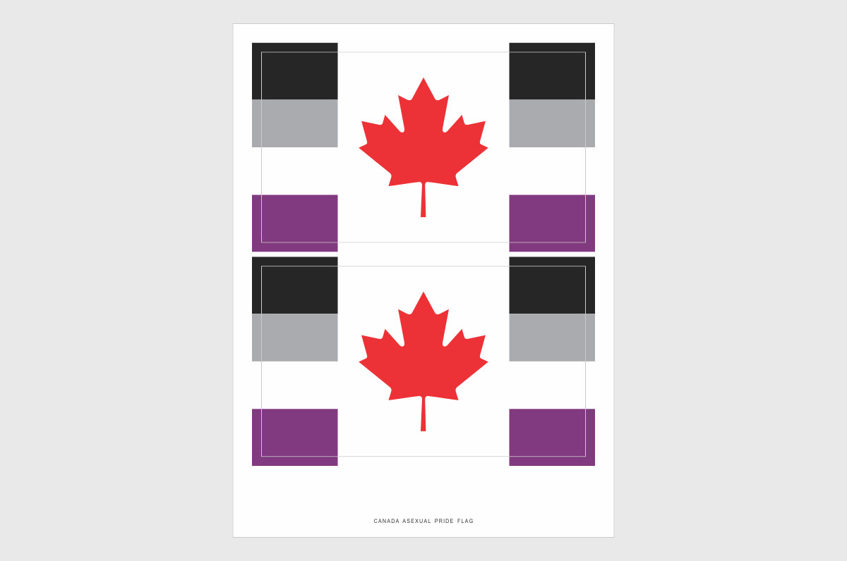 Canada Asexual Pride Flag Stickers