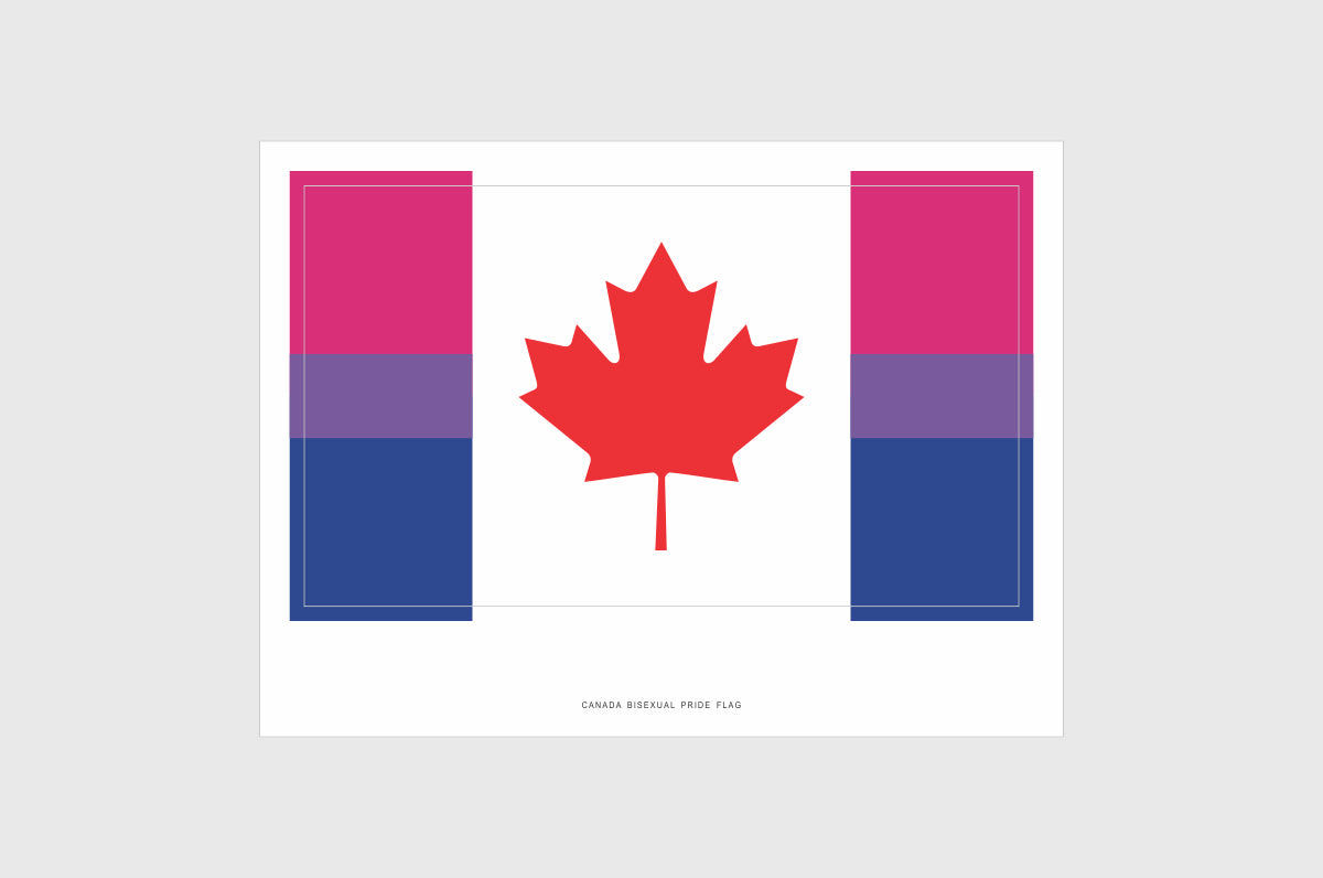 Canada Bisexual Pride Flag Stickers