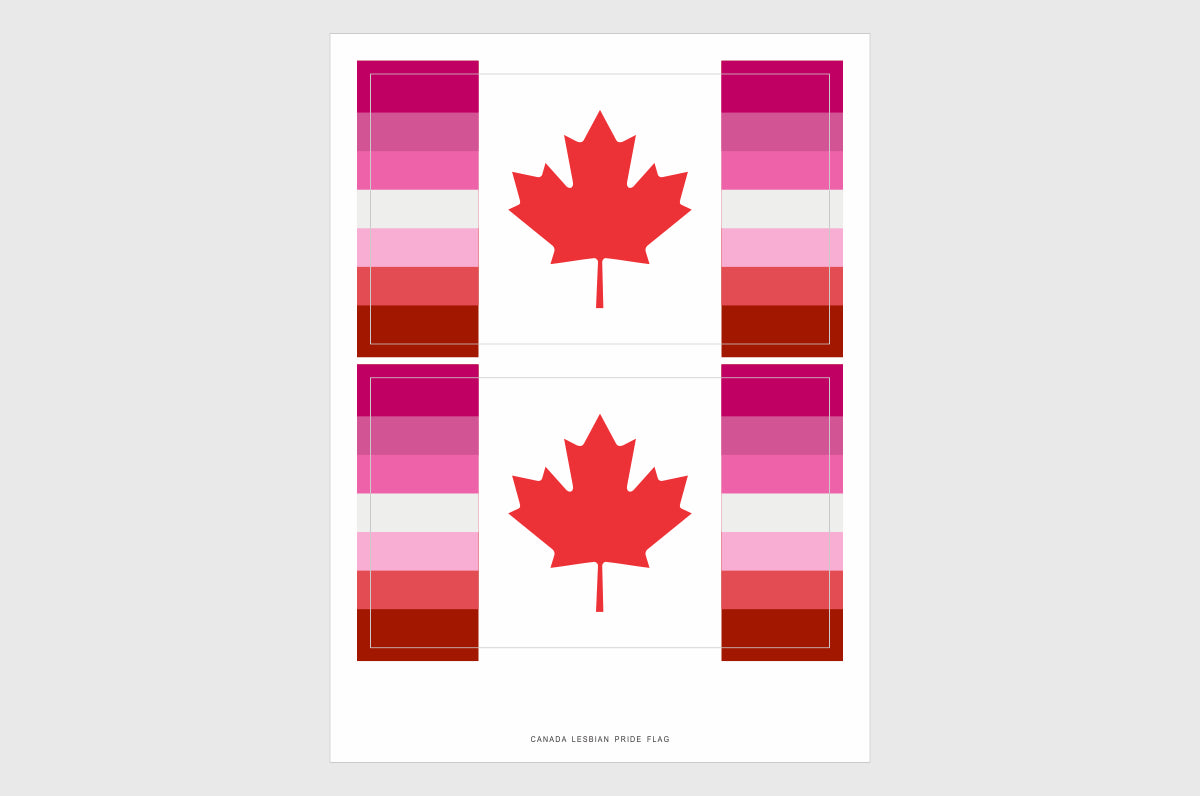 Canada Lesbian Pride Flag Stickers