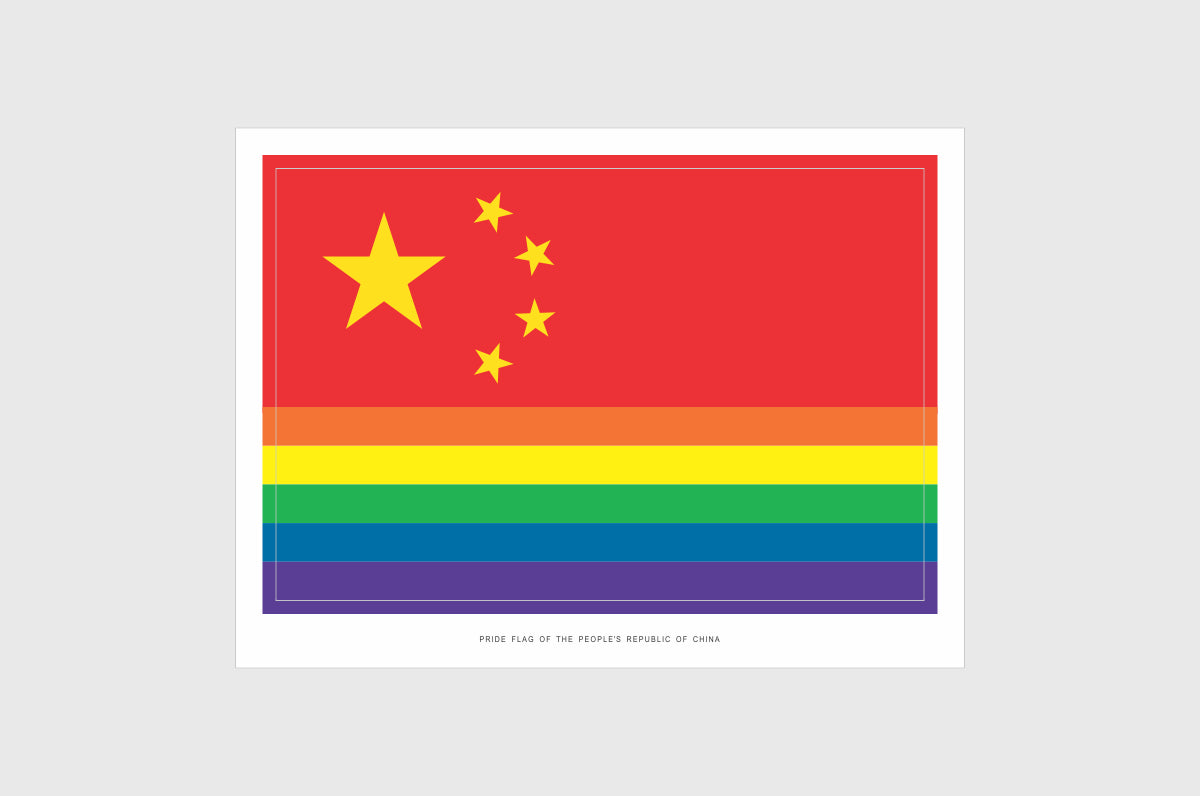 China LGBTQ Pride Flag Stickers.
