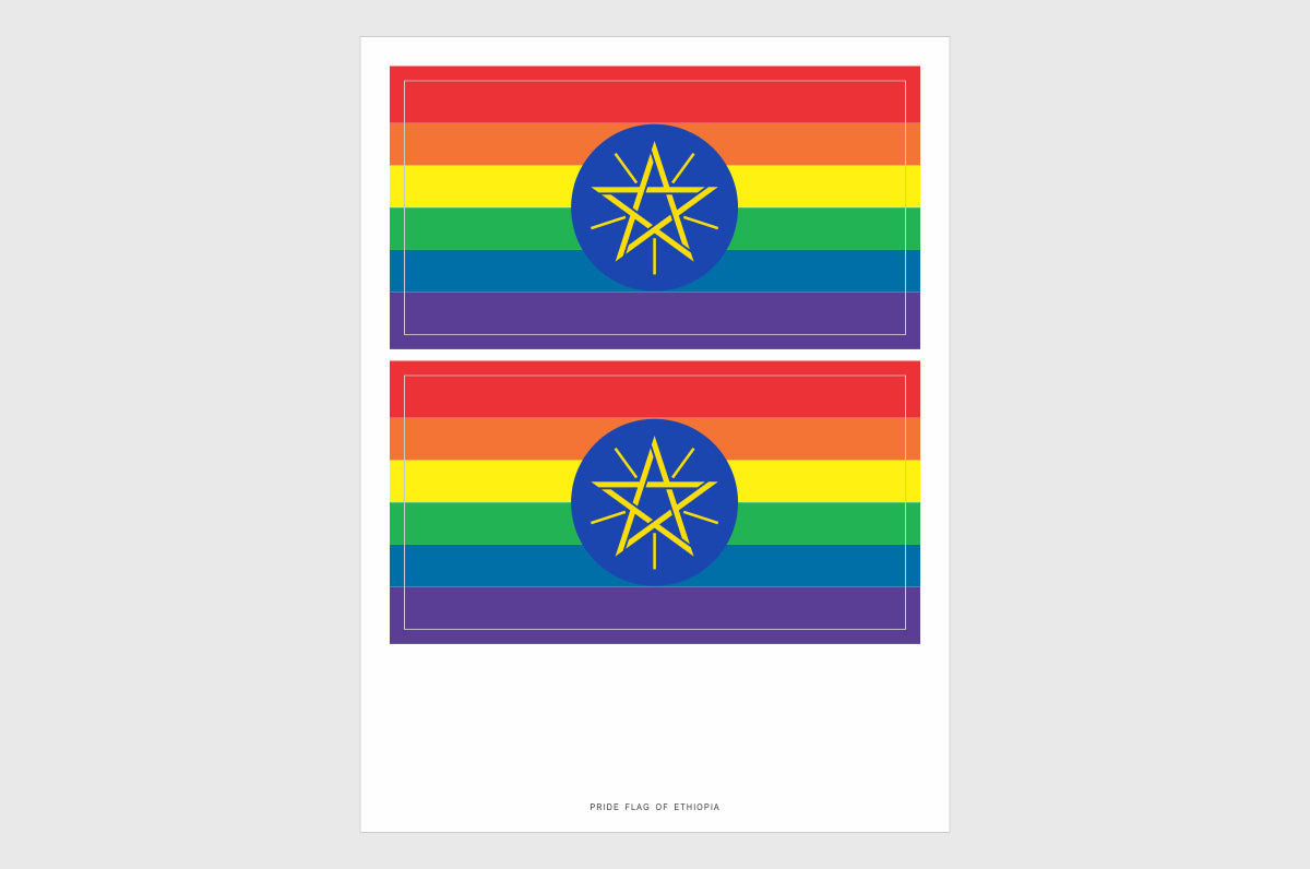 Ethiopia LGBTQ Pride Flag Stickers