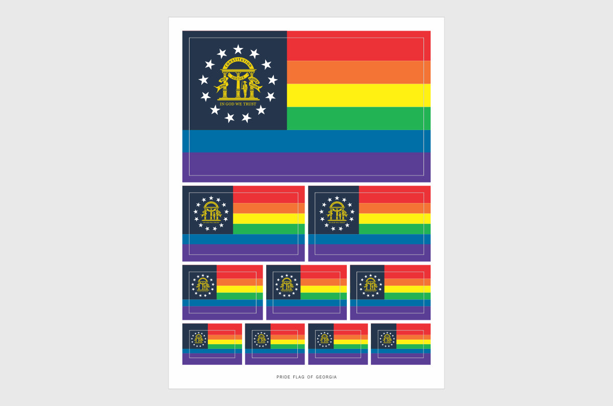 Georgia LGBTQ Pride Flag Stickers