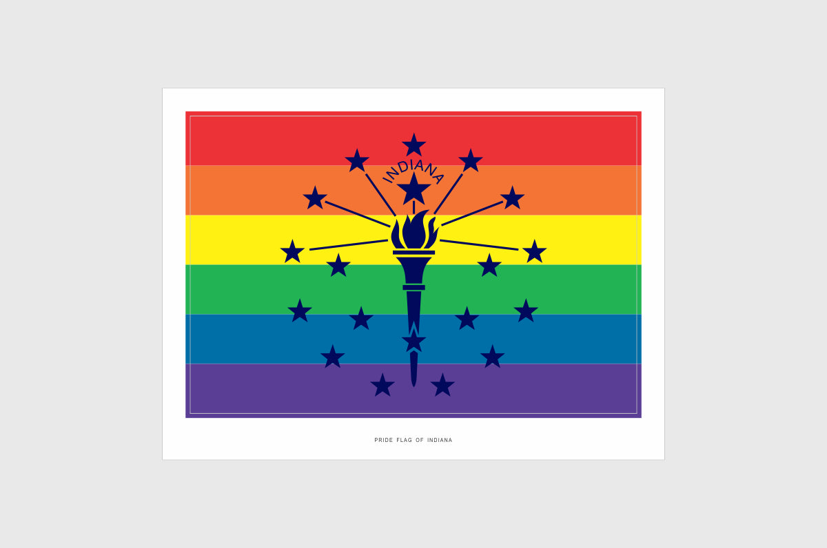 Indiana LGBTQ Pride Flag Stickers