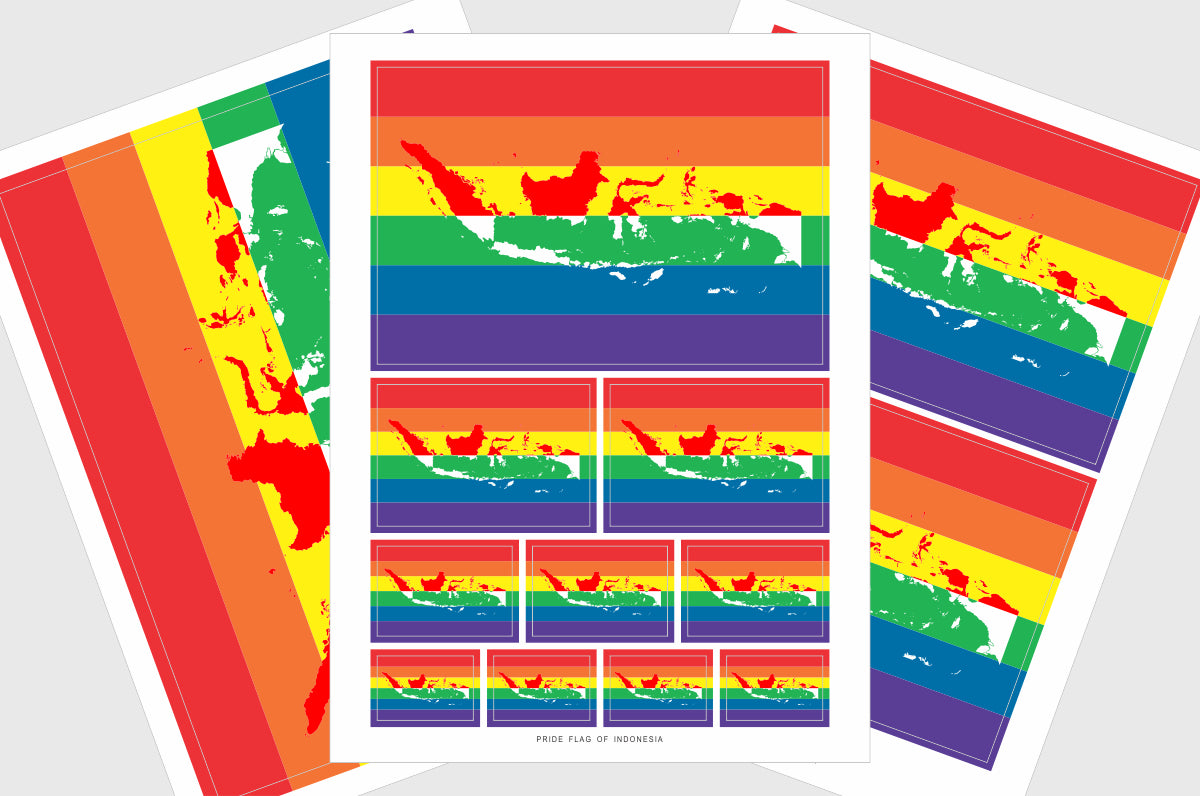 Indonesia LGBTQ Pride Flag Stickers