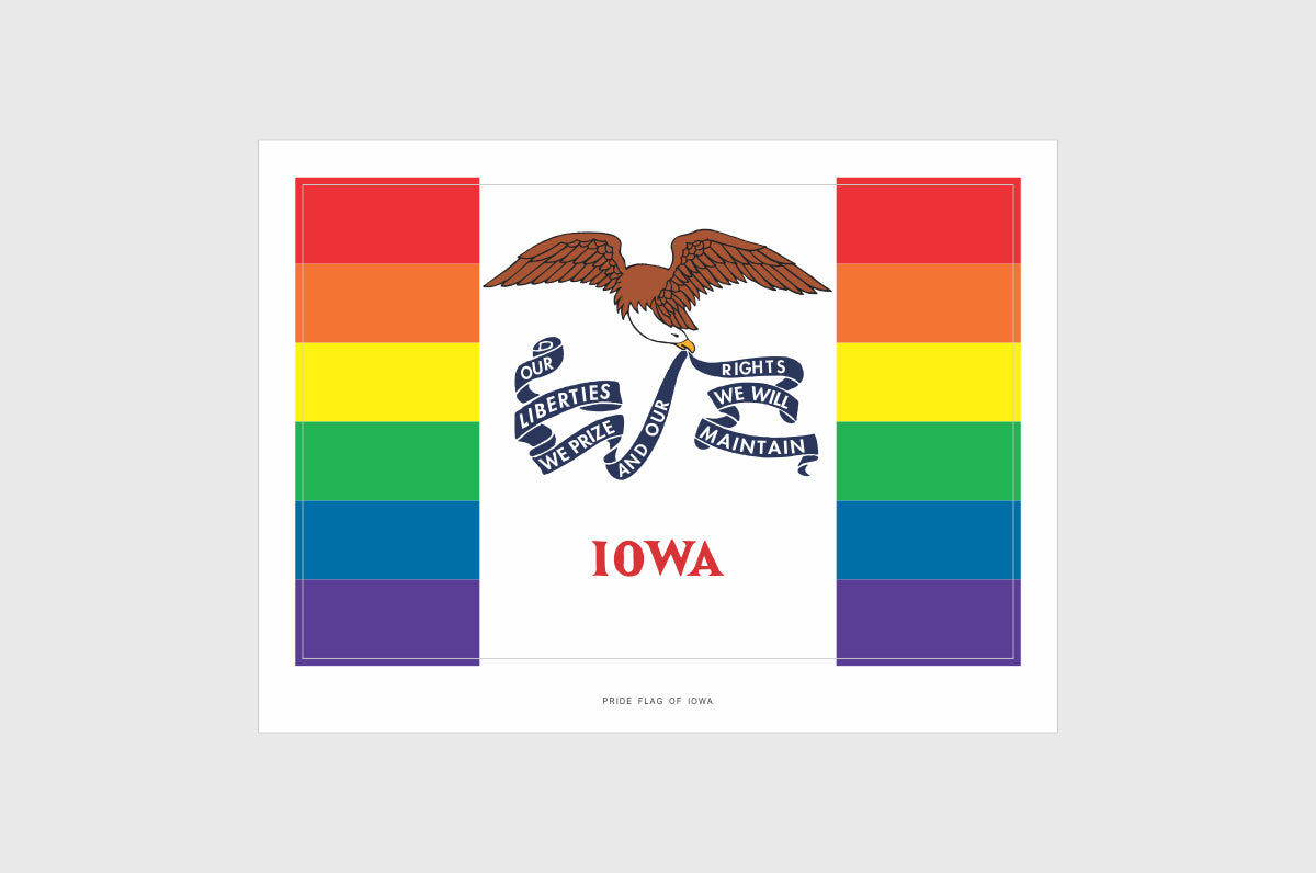 Iowa LGBTQ Pride Flag Stickers