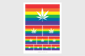 LGBTQ Cannabis Pride Flag Stickers