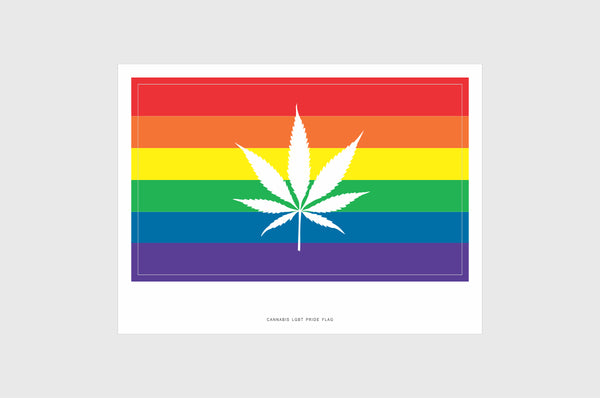 LGBTQ Cannabis Pride Flag Stickers