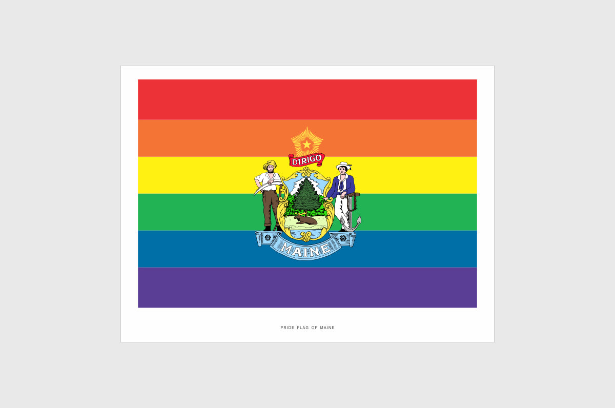 Maine LGBTQ Pride Flag Stickers
