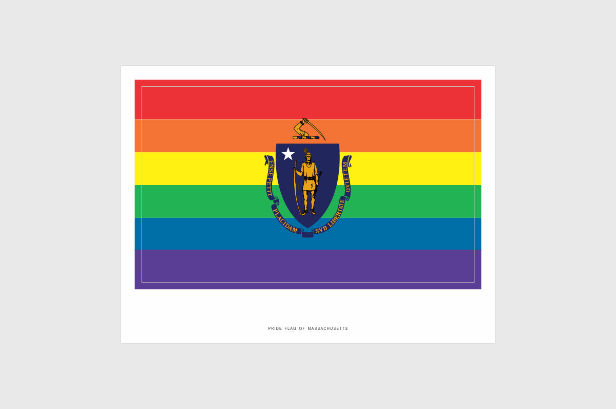 Massachusetts LGBTQ Pride Flag Stickers