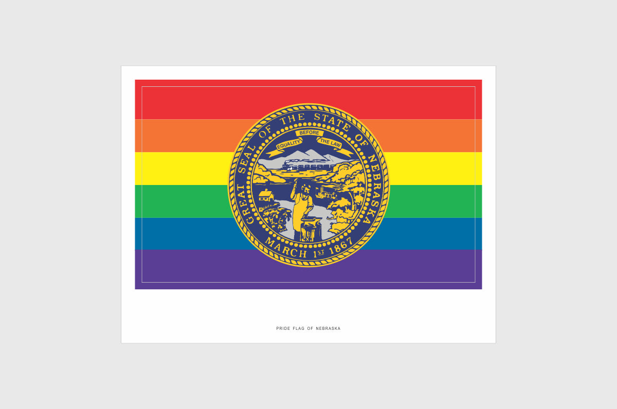 Nebraska LGBTQ Pride Flag Stickers
