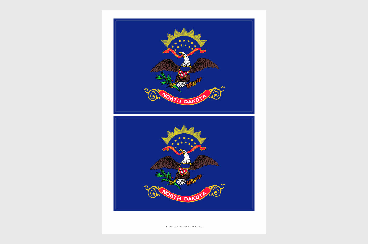 North Dakota Flag Stickers