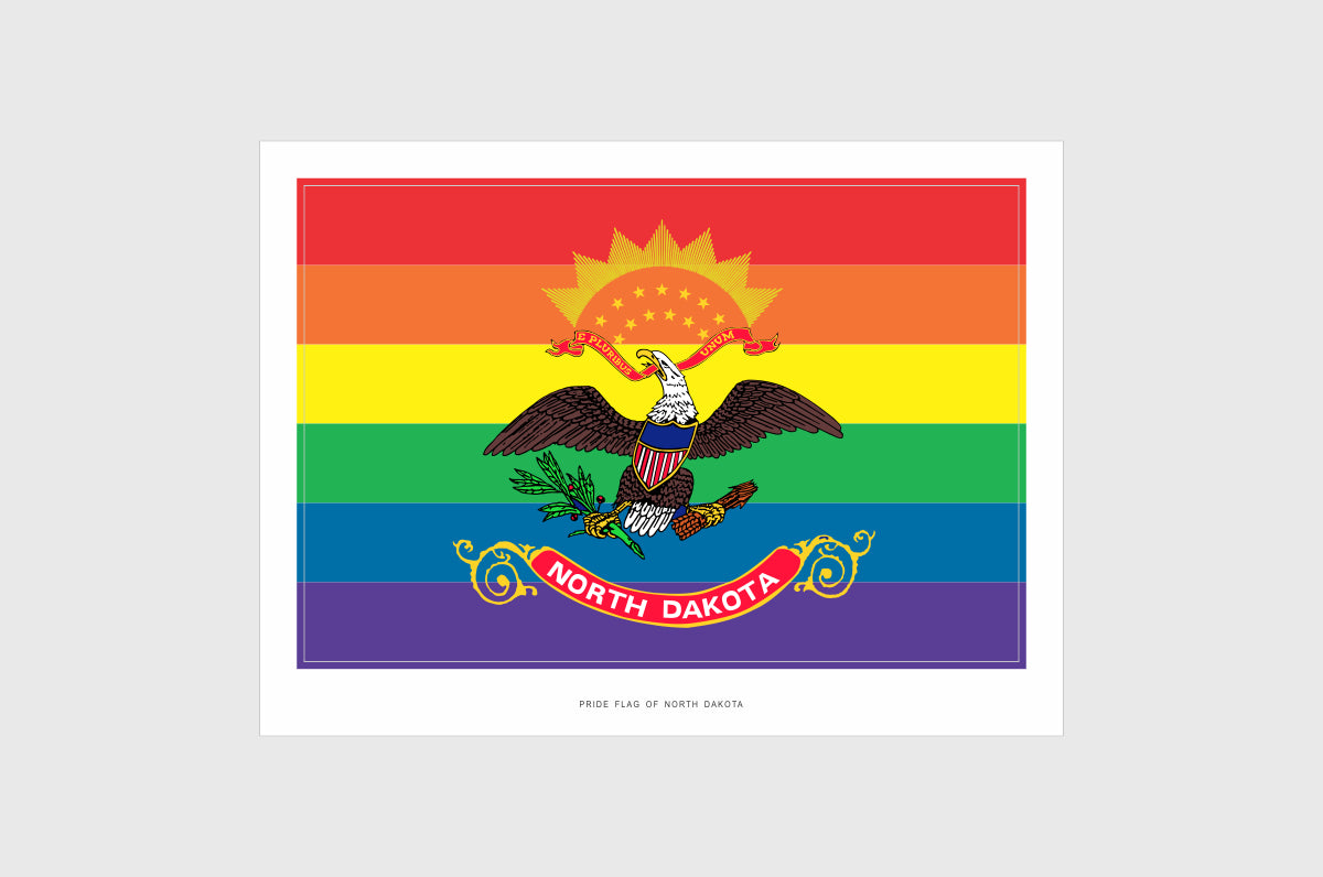 North Dakota LGBTQ Pride Flag Stickers