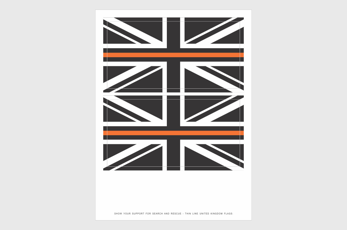 UK Thin Orange Line Flag Stickers
