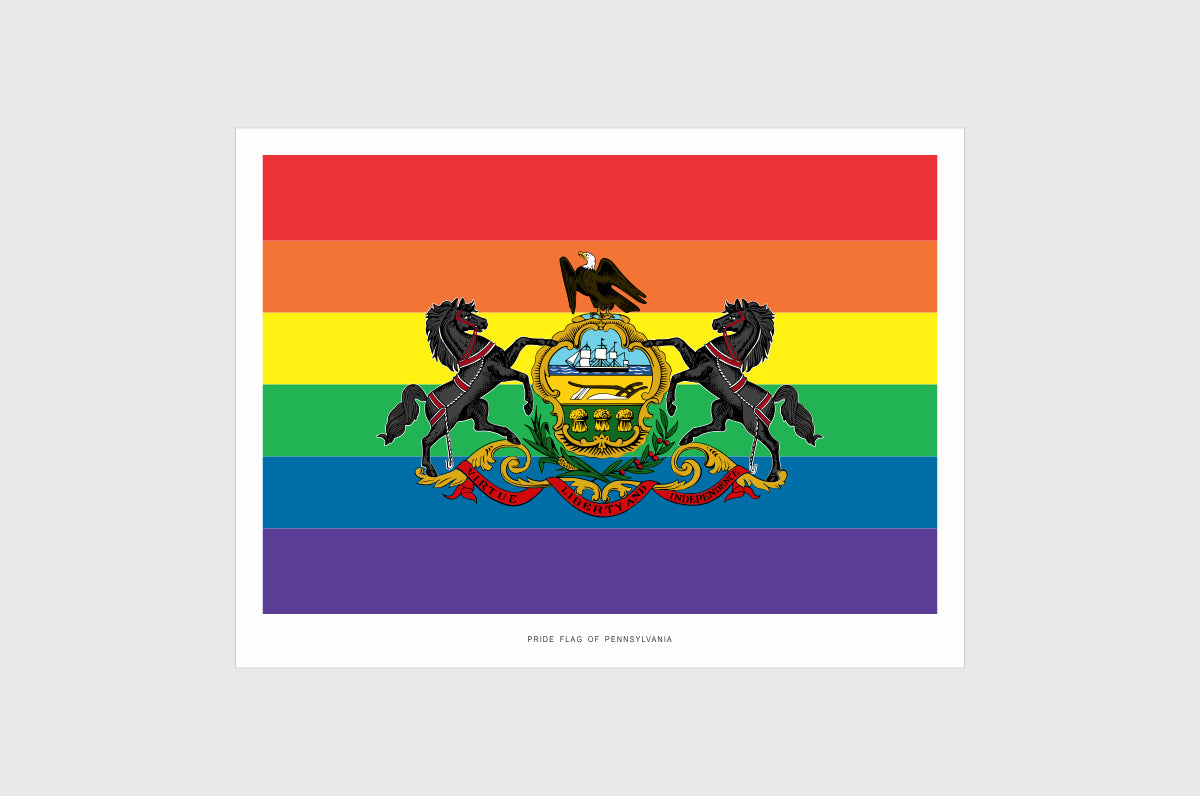 Pennsylvania LGBTQ Pride Flag Stickers