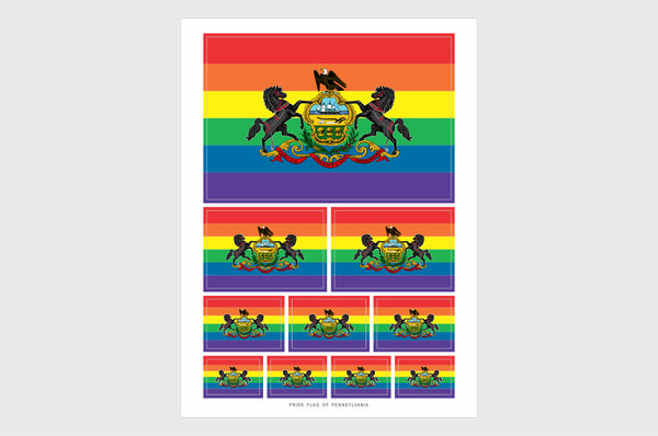 Pennsylvania LGBTQ Pride Flag Stickers