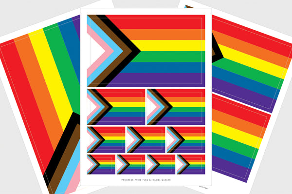 Progress Pride Flag Stickers