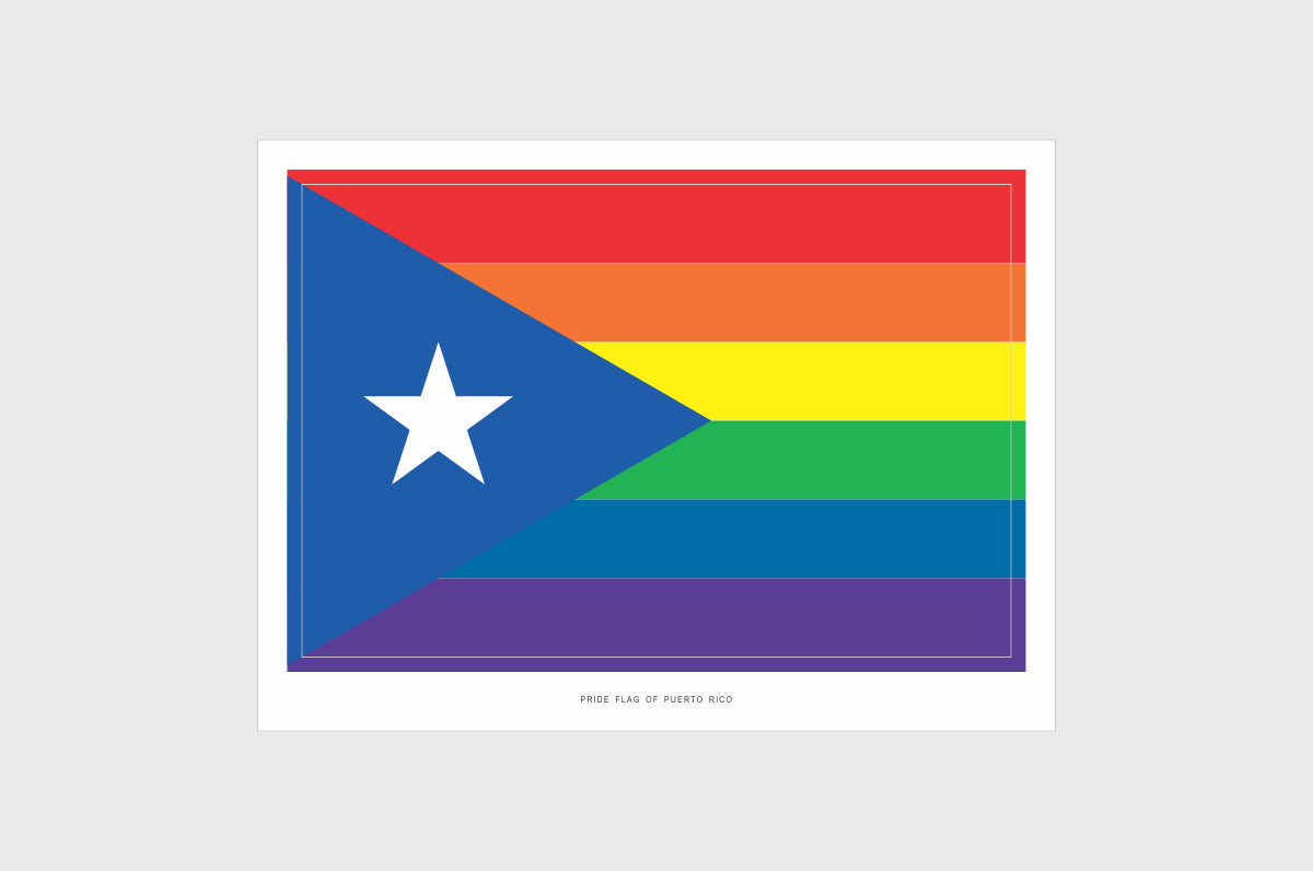 Puerto Rico LGBTQ Pride Flag Stickers