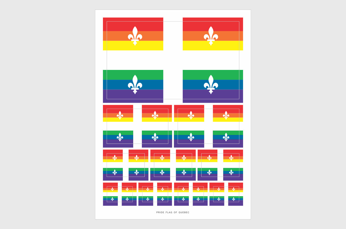 Quebec LGBTQ Pride Flag Stickers