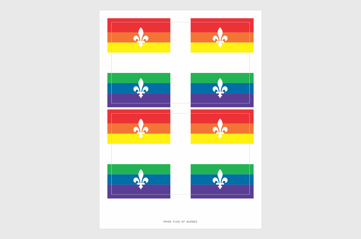 Quebec LGBTQ Pride Flag Stickers