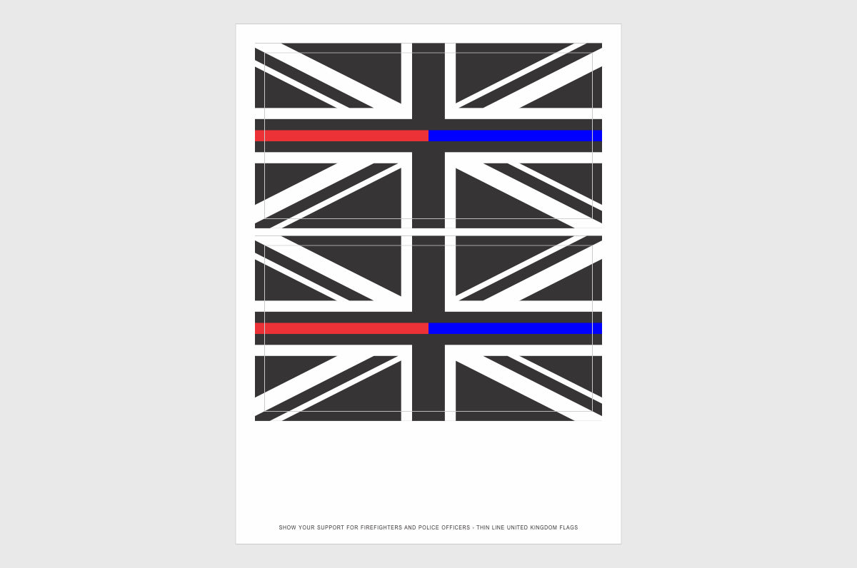 UK Thin Red and Blue Line Flag Stickers