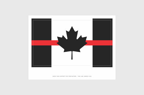 Canada Thin Red Line Flag Firefighter Stickers.