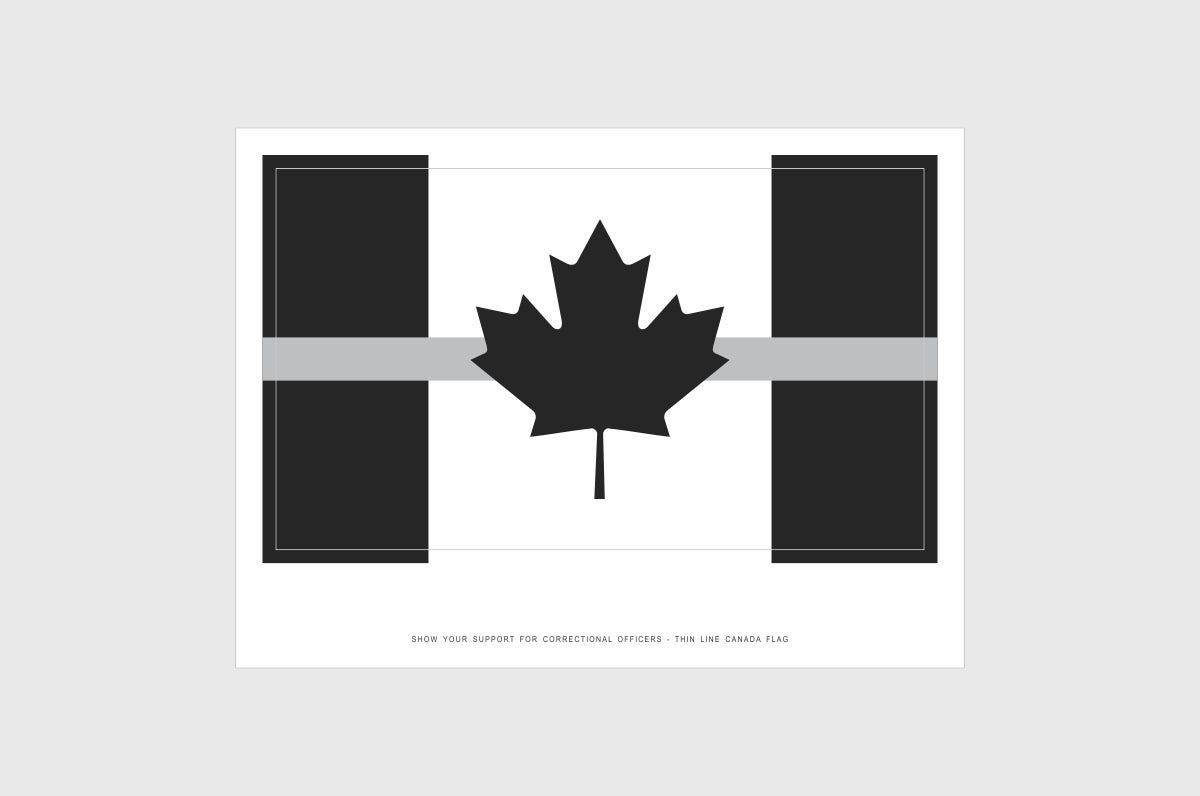 Canada Thin Silver Line, Corrections Services Flag Stickers