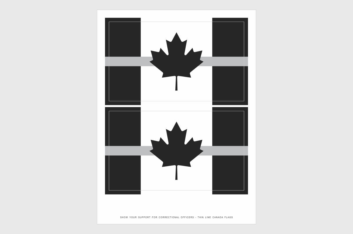Canada Thin Silver Line, Corrections Services Flag Stickers
