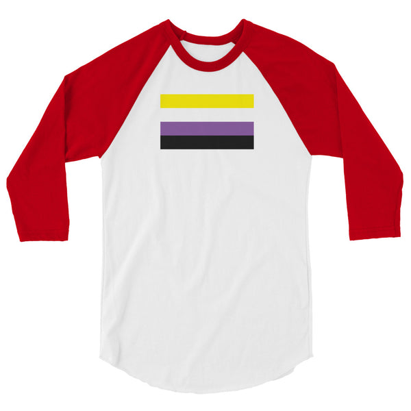 Non Binary Flag 3/4 sleeve raglan shirt