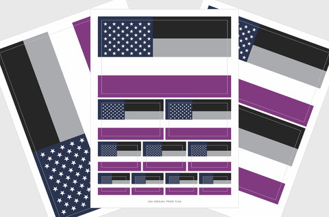 United States, USA Asexual Pride Flag Stickers