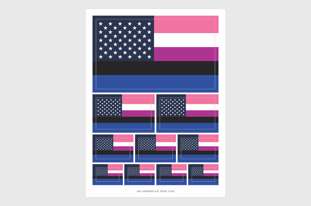 USA Genderfluid Pride Flag Stickers –